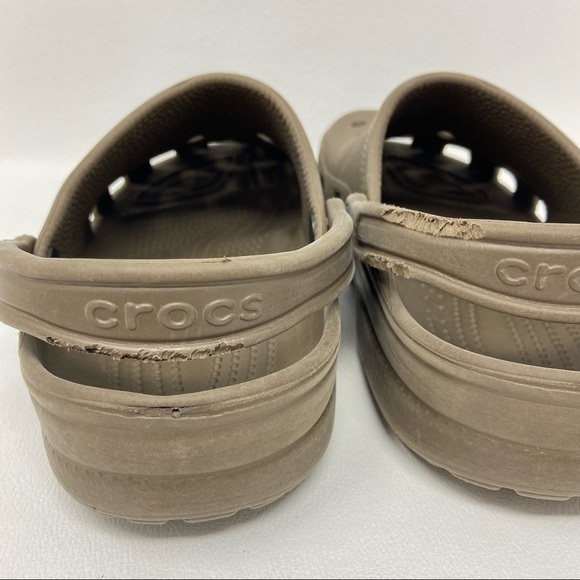 Crocs M8-9 W10-11 Brown Slip On Waterproof Outdoor Garden Sandals Clogs - Picture 10 of 15